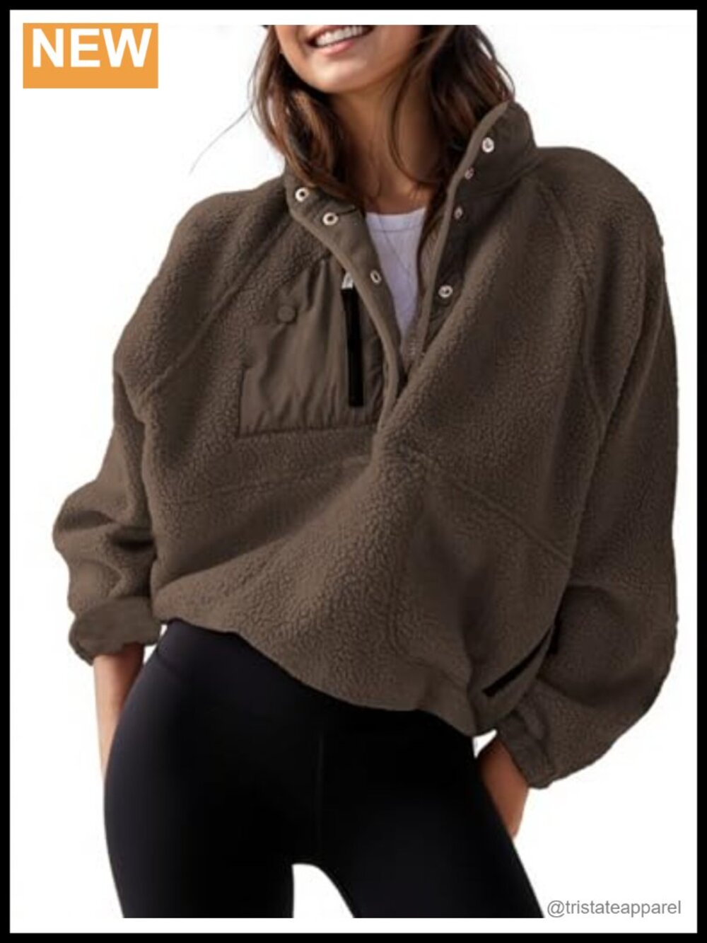 Womens Lightweight Fleece Pullover Jacket Cropped Fuzzy Sherpa Coat